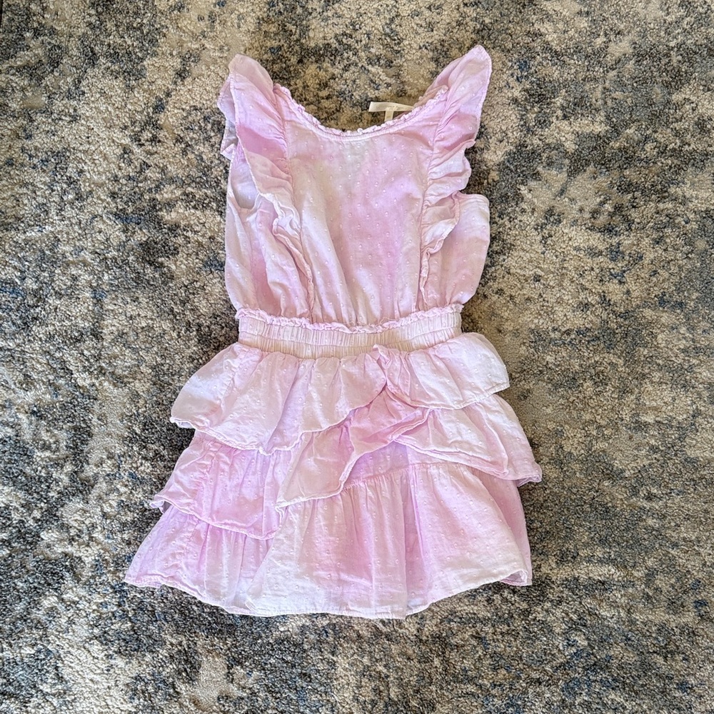 LoveShackFancy Light Pink and white Ruffled dress